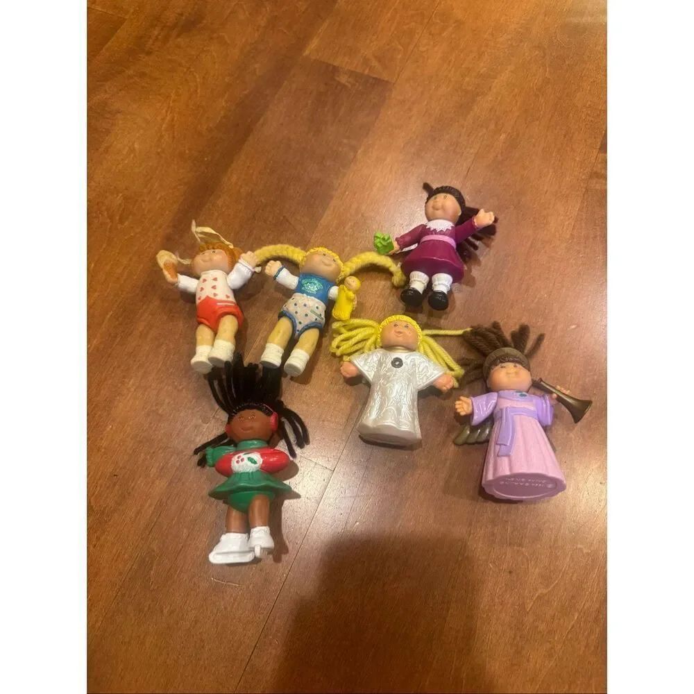 6 Pc Vintage Cabbage Patch Kids Figure Lot 1984 1992 1994 Holiday Angel Ice Skat